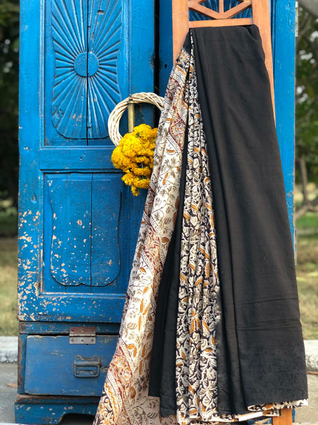 Pure Cotton Kalamkari Mulmul Saree